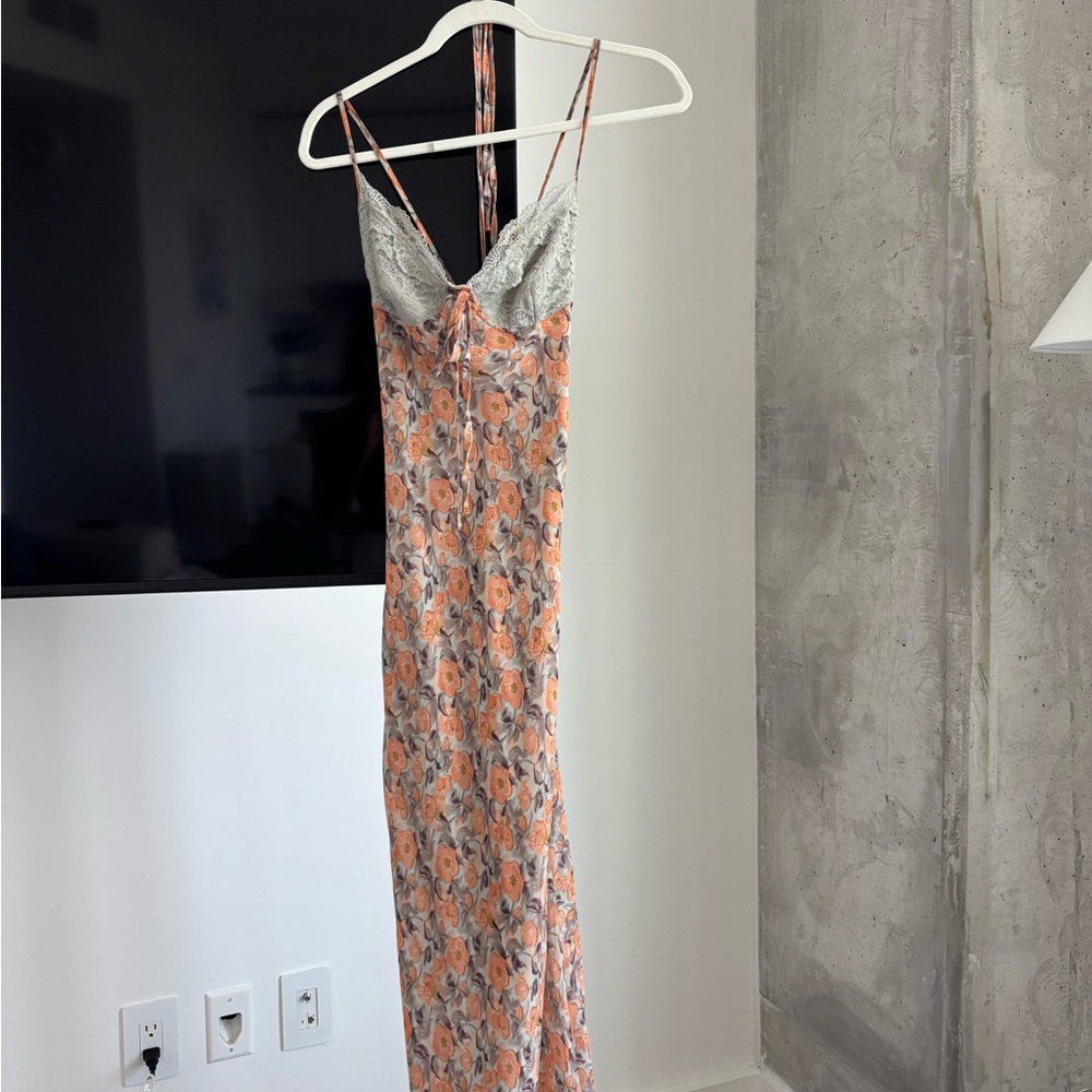Floral Maxi Dress with Lace Detail